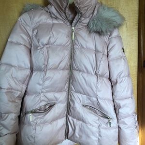 pink puffer winter coat
